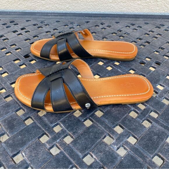 UGG Black Slide Sandals with Crisscross Straps - Picture 9 of 13